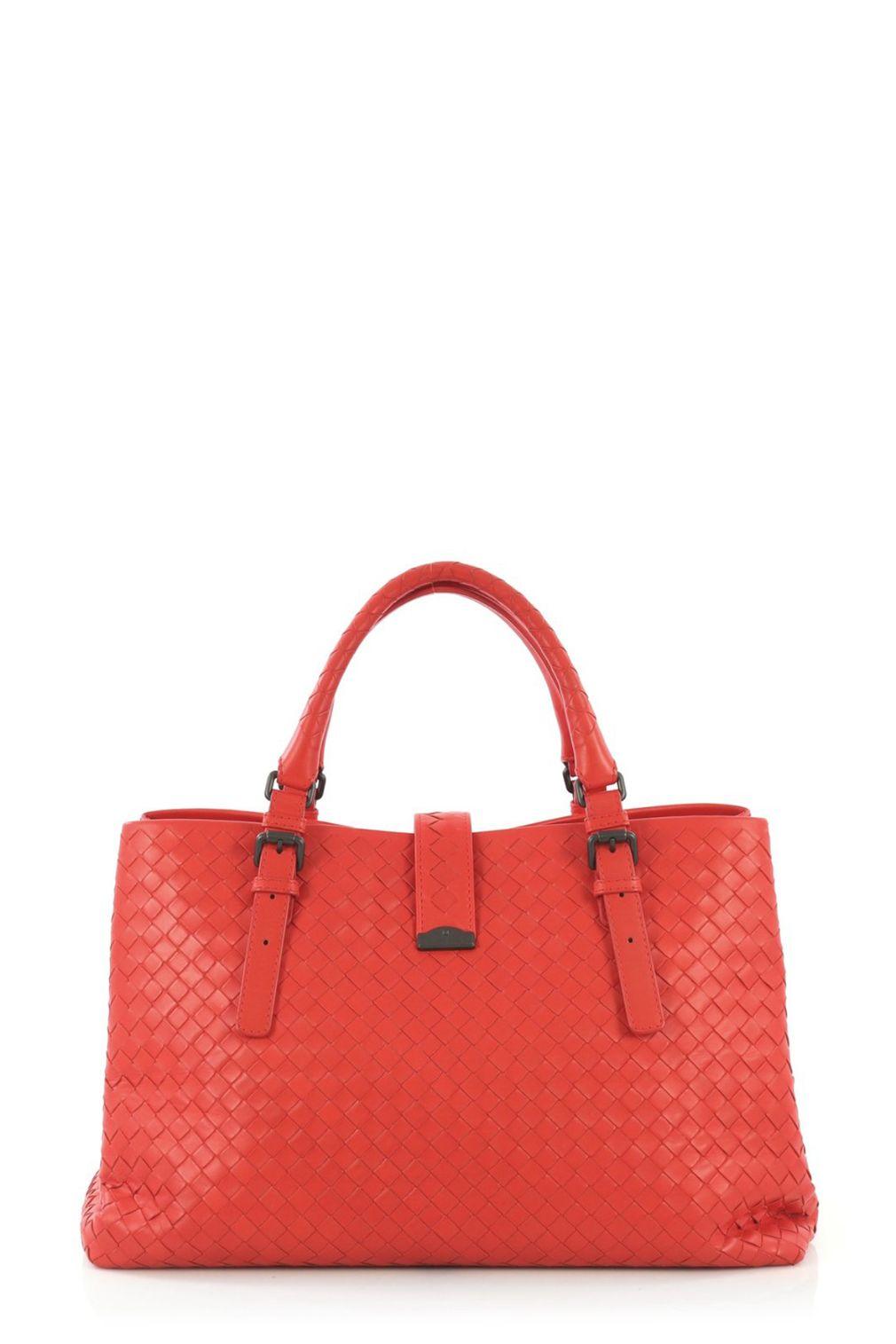 Medium Roma Intrecciato Red