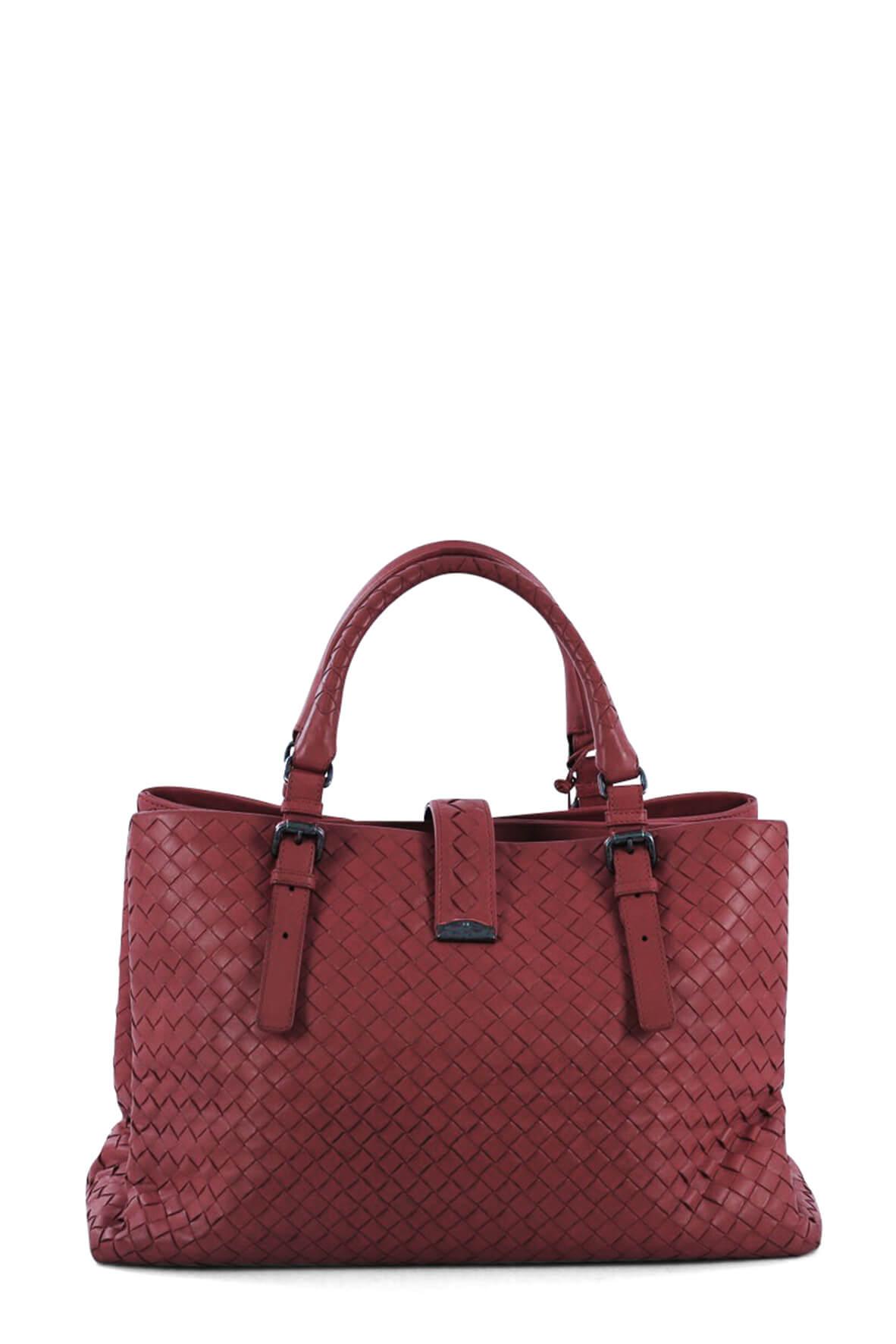 Medium Roma Intrecciato Dark Red