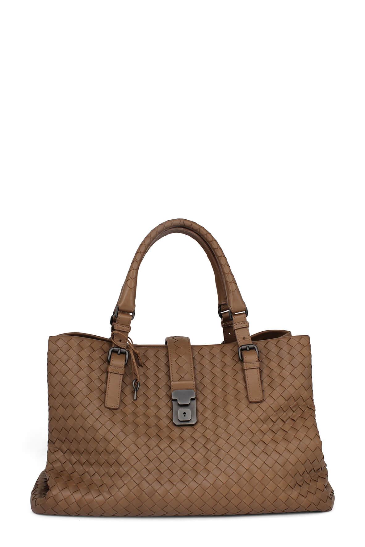 Medium Roma Intrecciato Brown