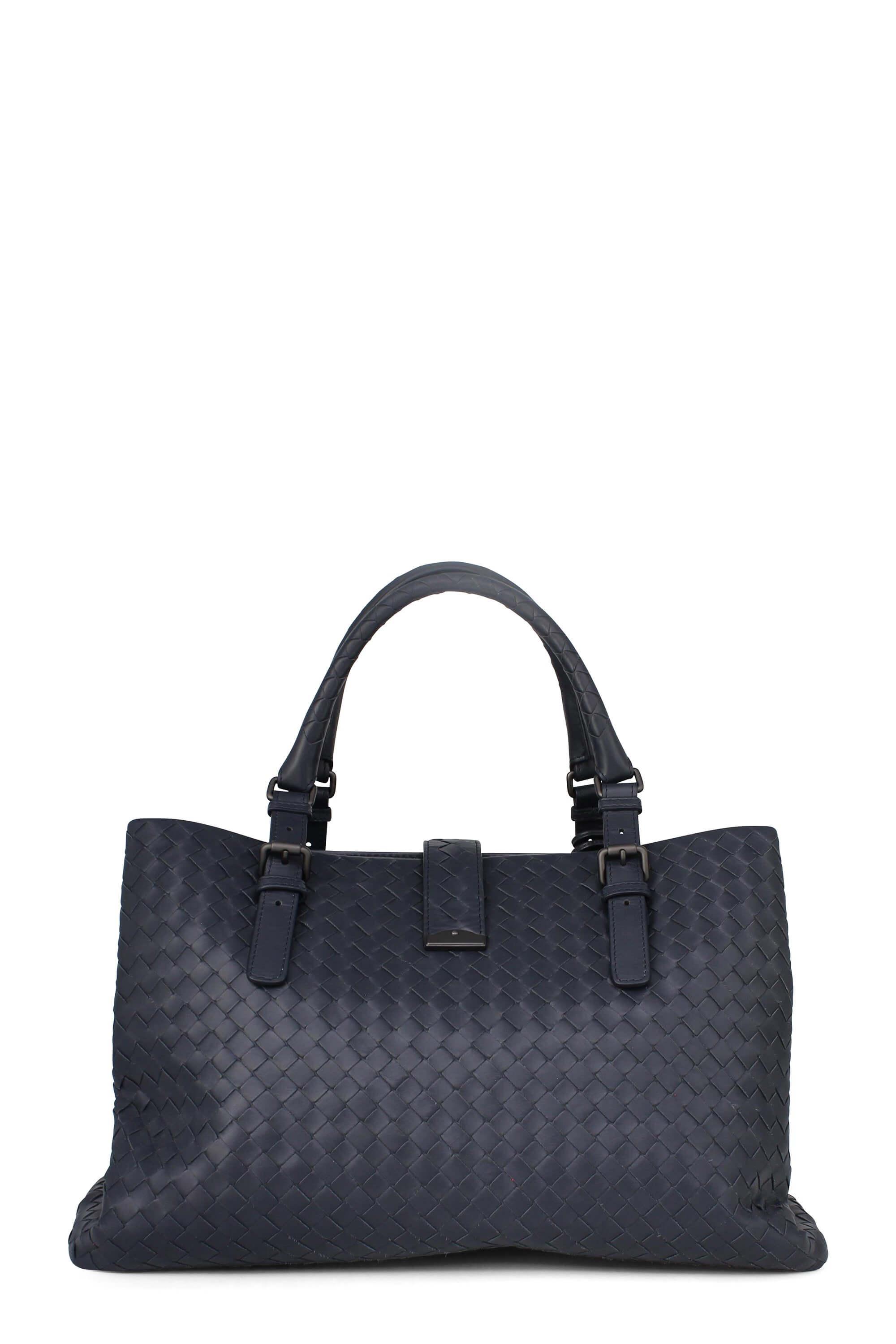 Medium Roma Intrecciato Navy