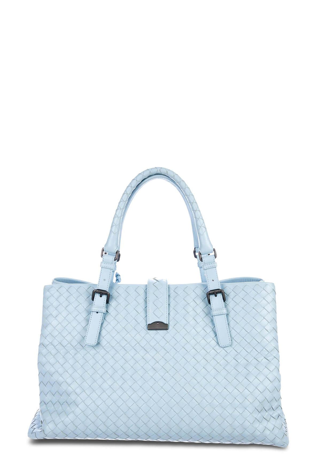Medium Roma Intrecciato Sky Blue
