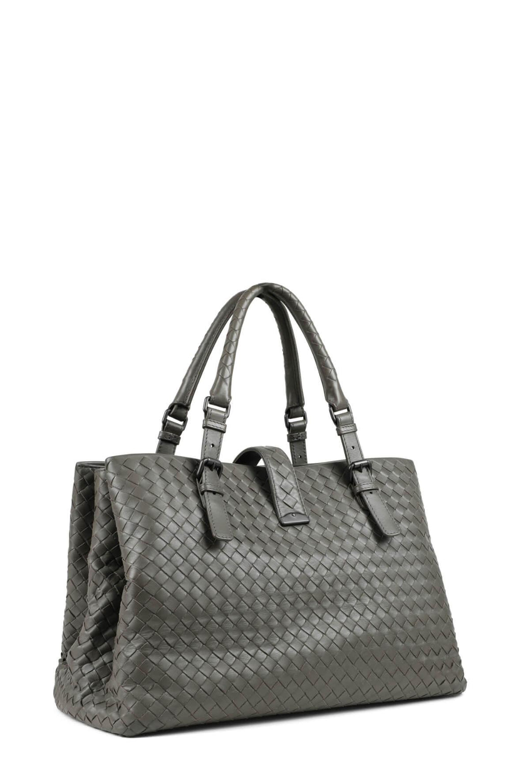 Medium Roma Intrecciato Taupe Grey