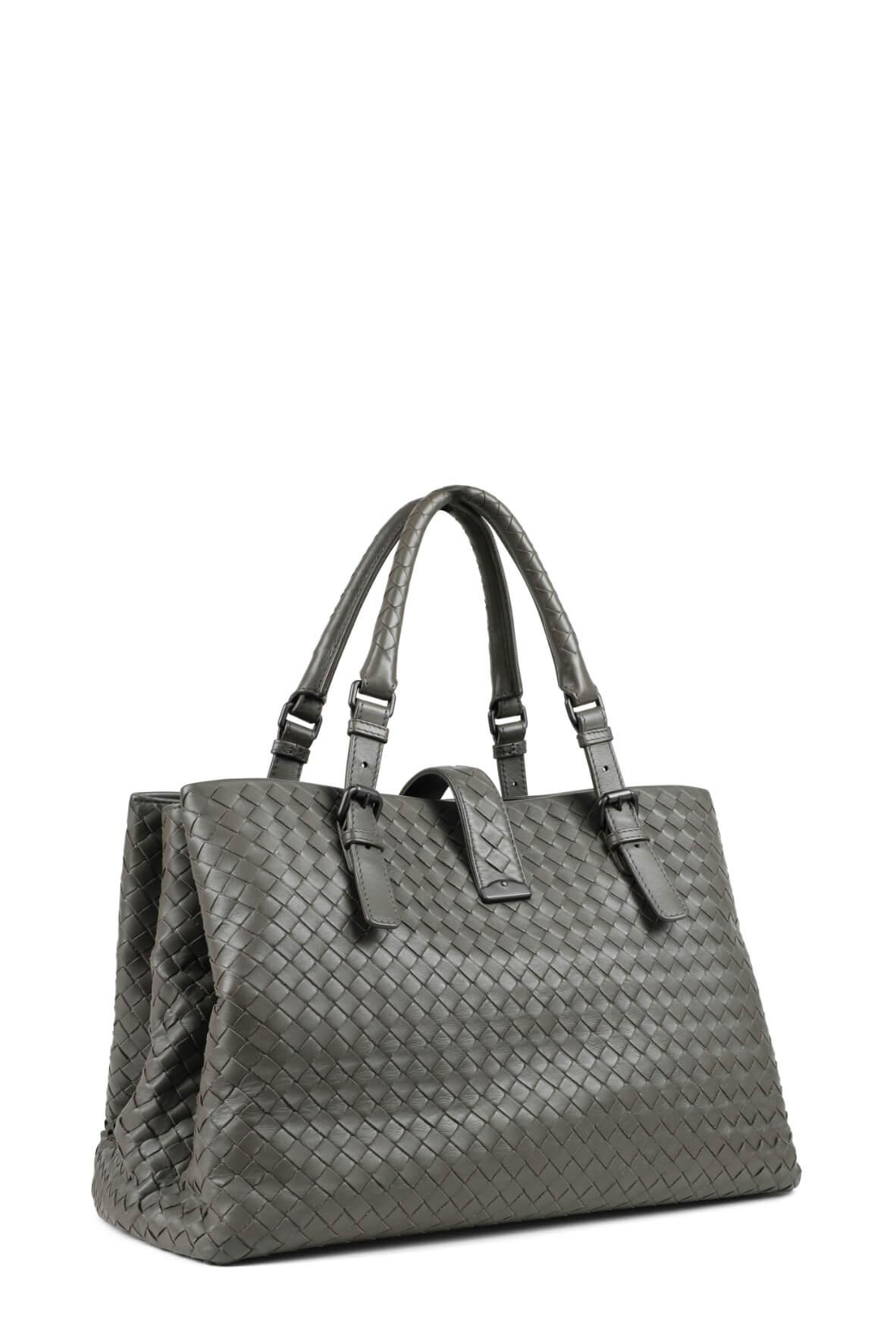 Medium Roma Intrecciato Taupe Grey