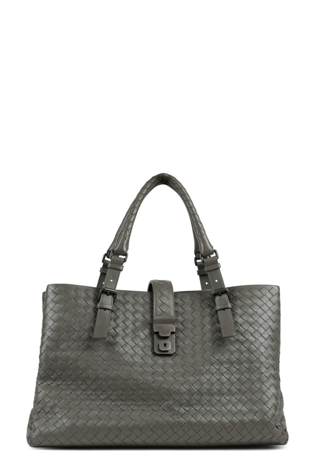 Medium Roma Intrecciato Taupe Grey