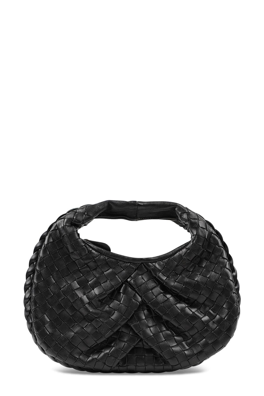 Micro Intrecciato Leather Hobo Black