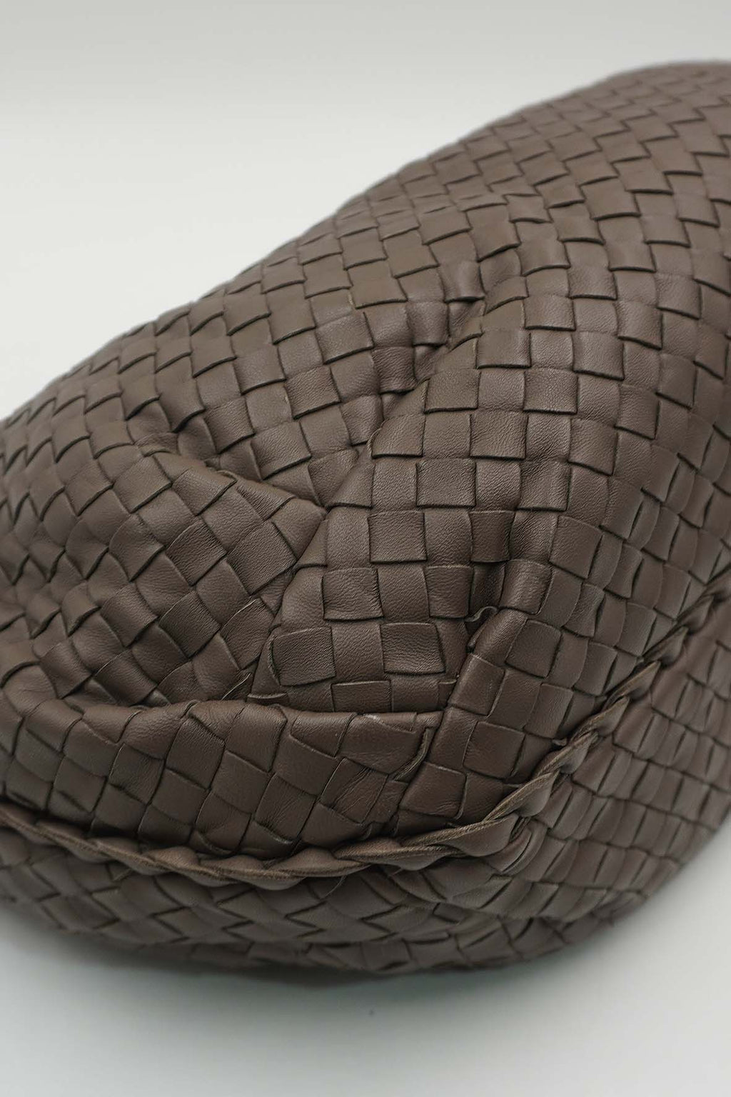 Small Nappa Intrecciato Hobo Bag Brown
