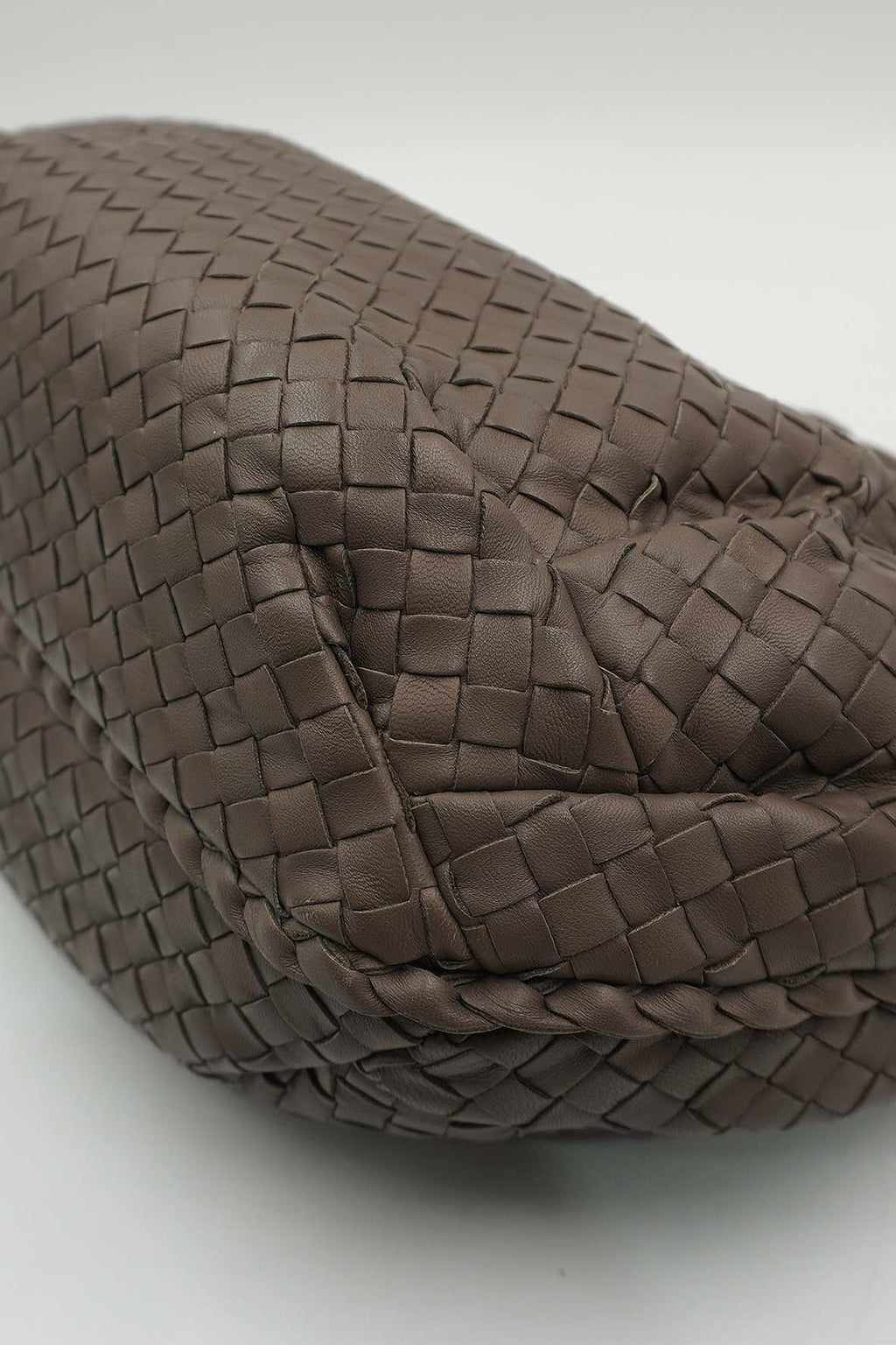 Small Nappa Intrecciato Hobo Bag Brown