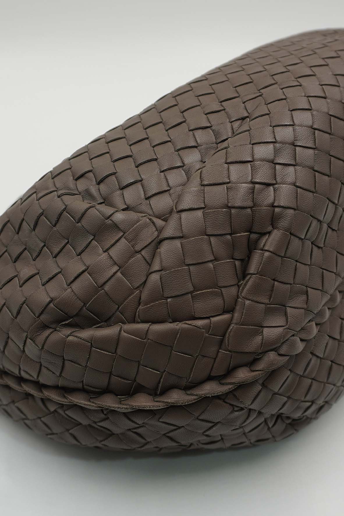 Small Nappa Intrecciato Hobo Bag Brown