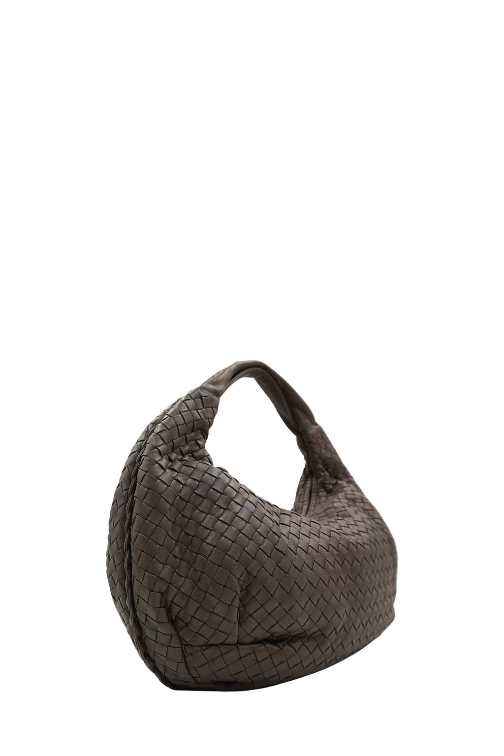 Small Nappa Intrecciato Hobo Bag Brown