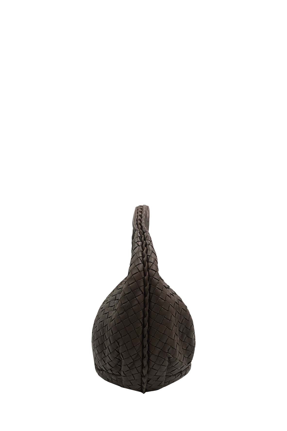 Small Nappa Intrecciato Hobo Bag Brown