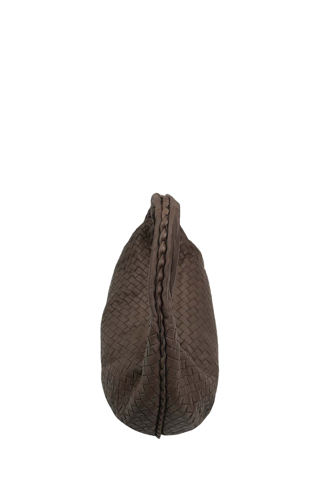 Small Nappa Intrecciato Hobo Bag Brown