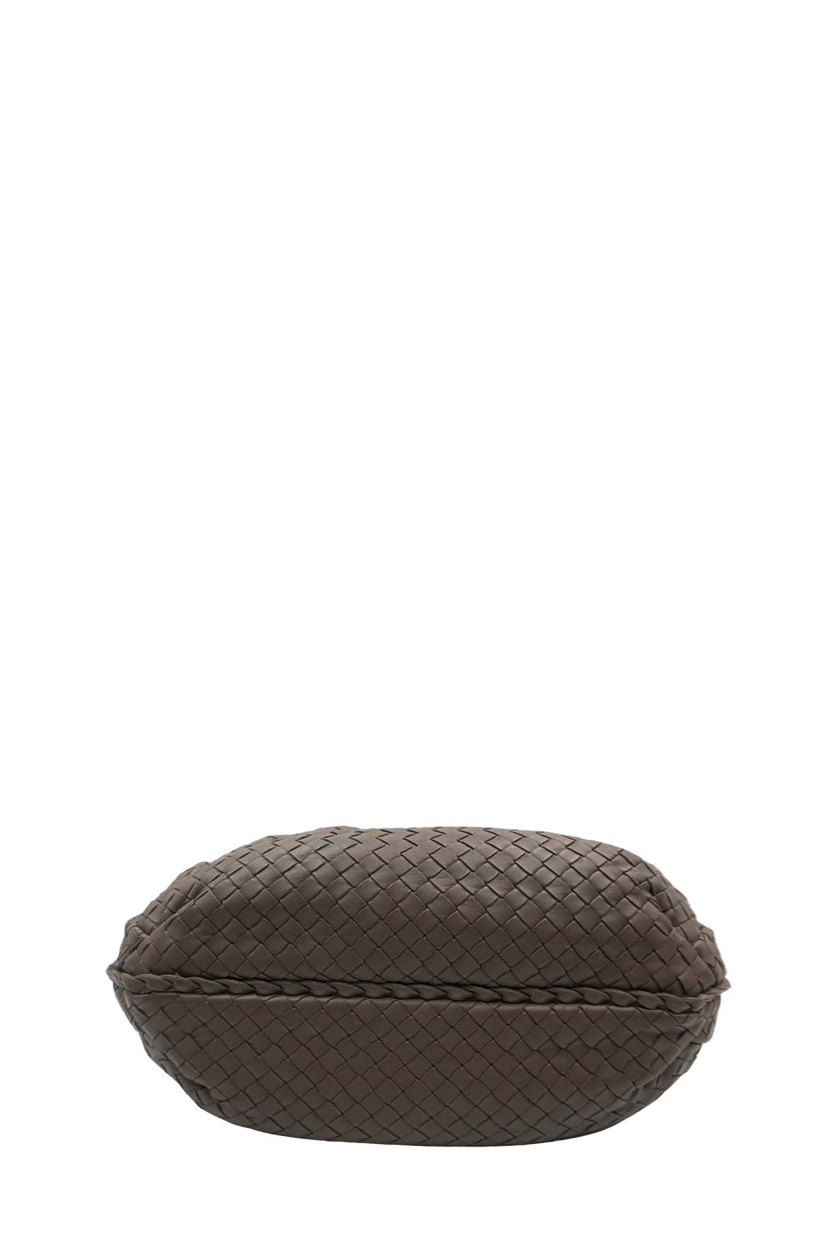 Small Nappa Intrecciato Hobo Bag Brown