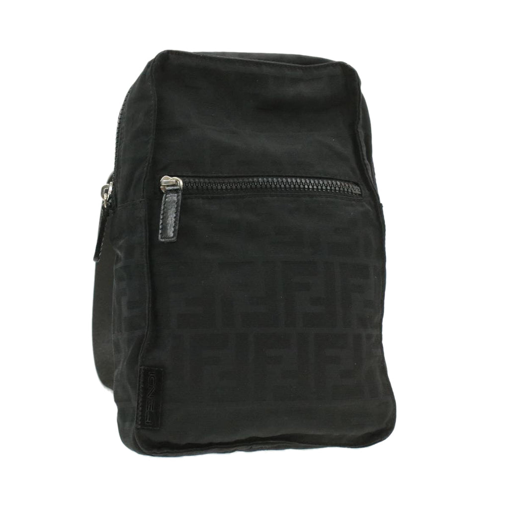 FENDI Zucca Canvas Backpack Nylon Black am149b
