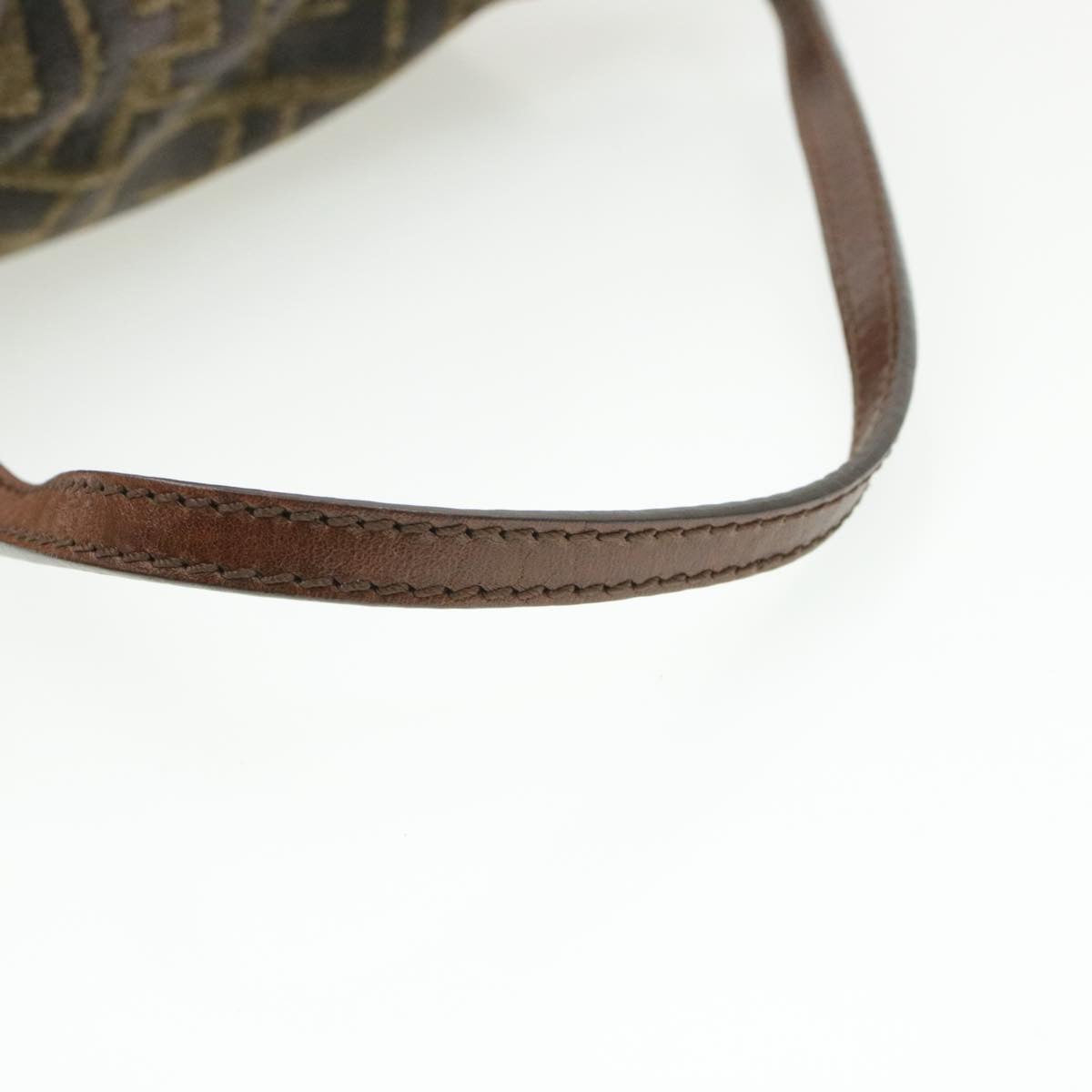 FENDI Mamma Baguette Zucca Canvas Shoulder Bag freeze Black Brown am154b