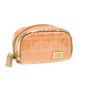 FENDI Zucchino Canvas Pouch Enamel Orange am187b