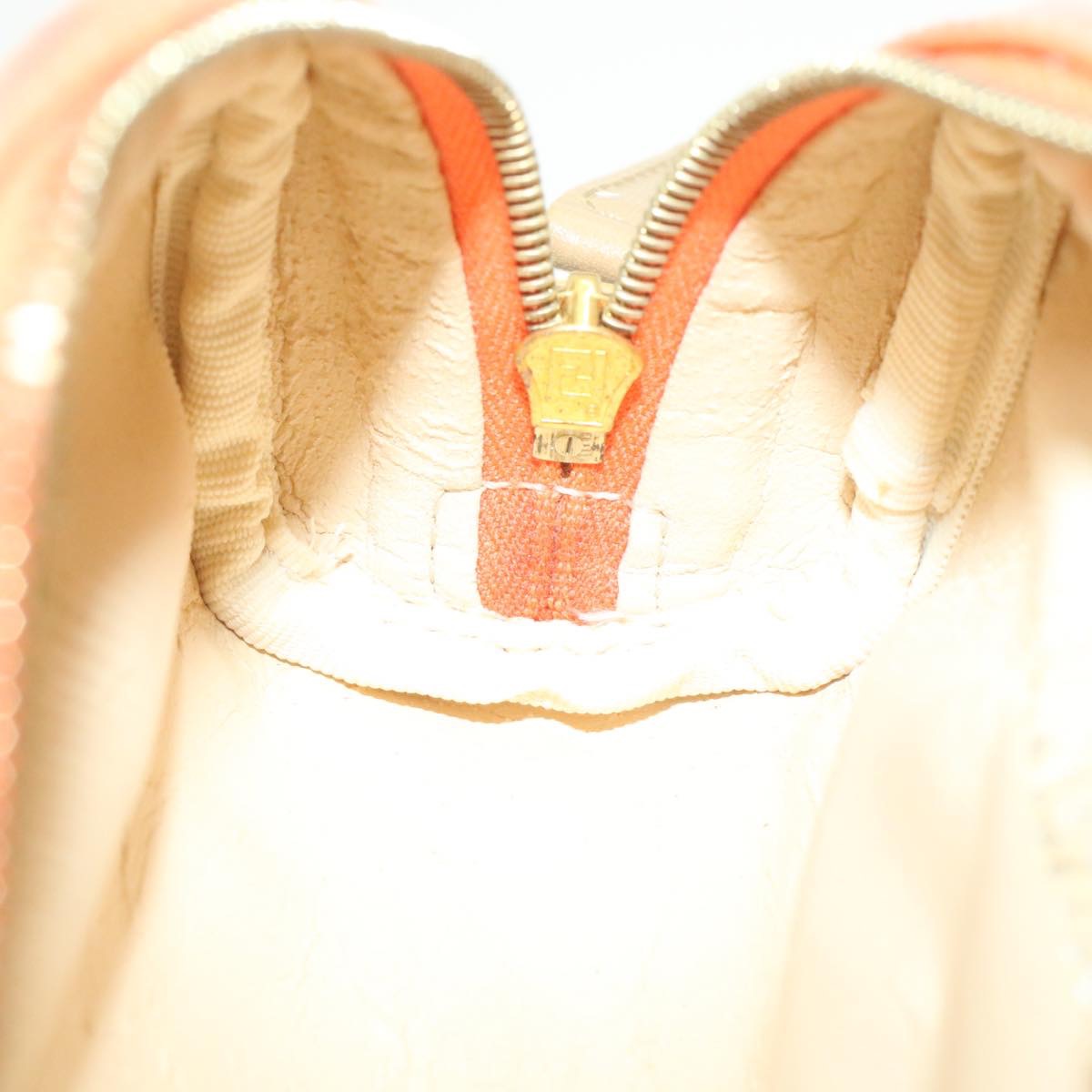 FENDI Zucchino Canvas Pouch Enamel Orange am187b