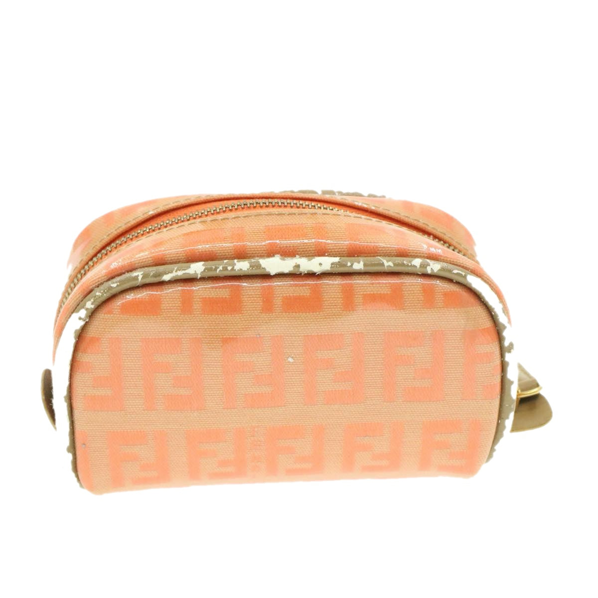 FENDI Zucchino Canvas Pouch Enamel Orange am187b