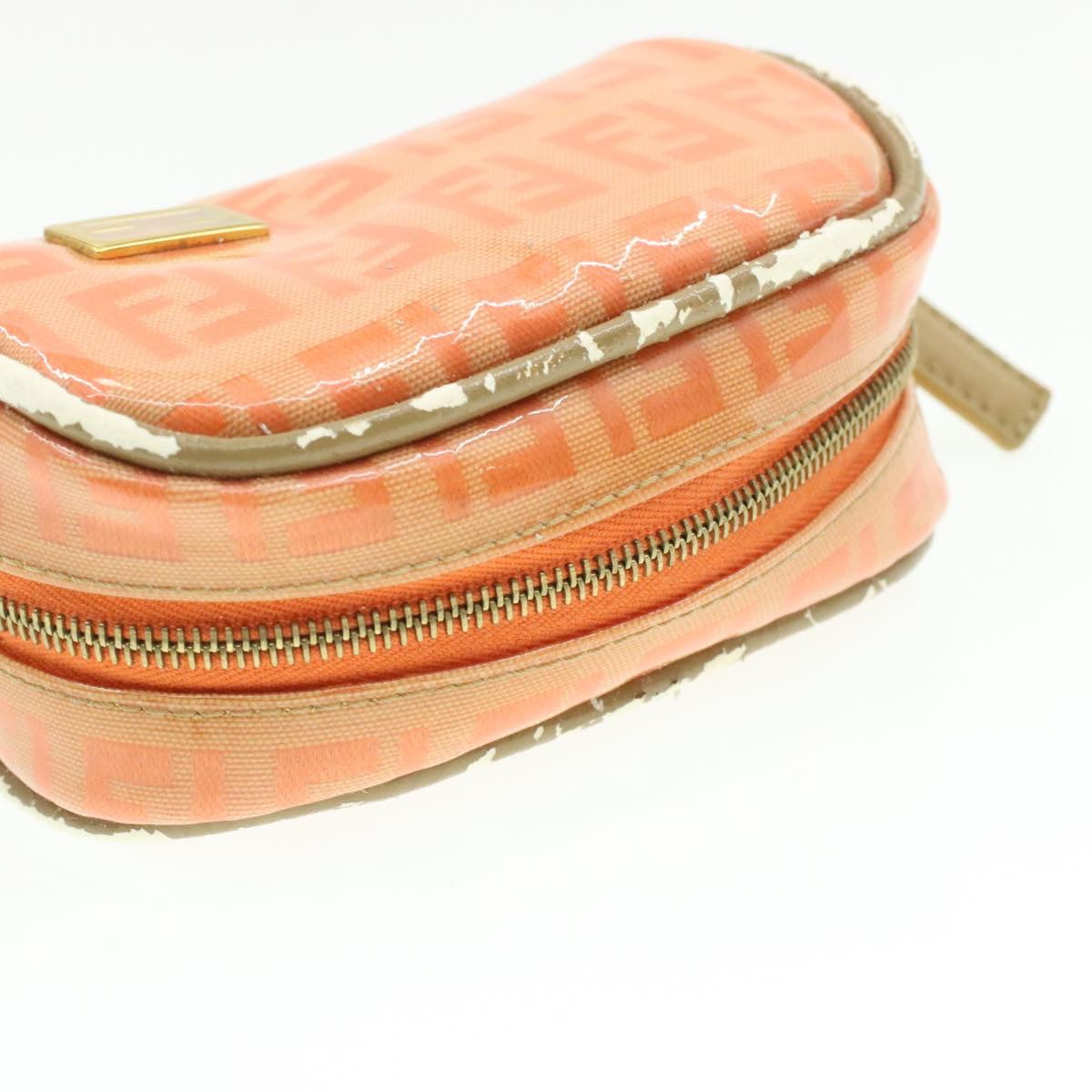 FENDI Zucchino Canvas Pouch Enamel Orange am187b