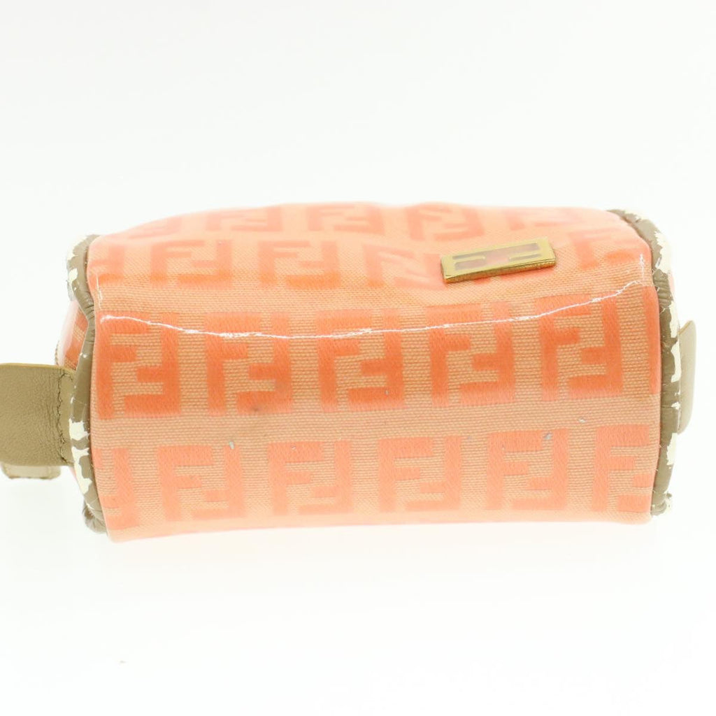 FENDI Zucchino Canvas Pouch Enamel Orange am187b