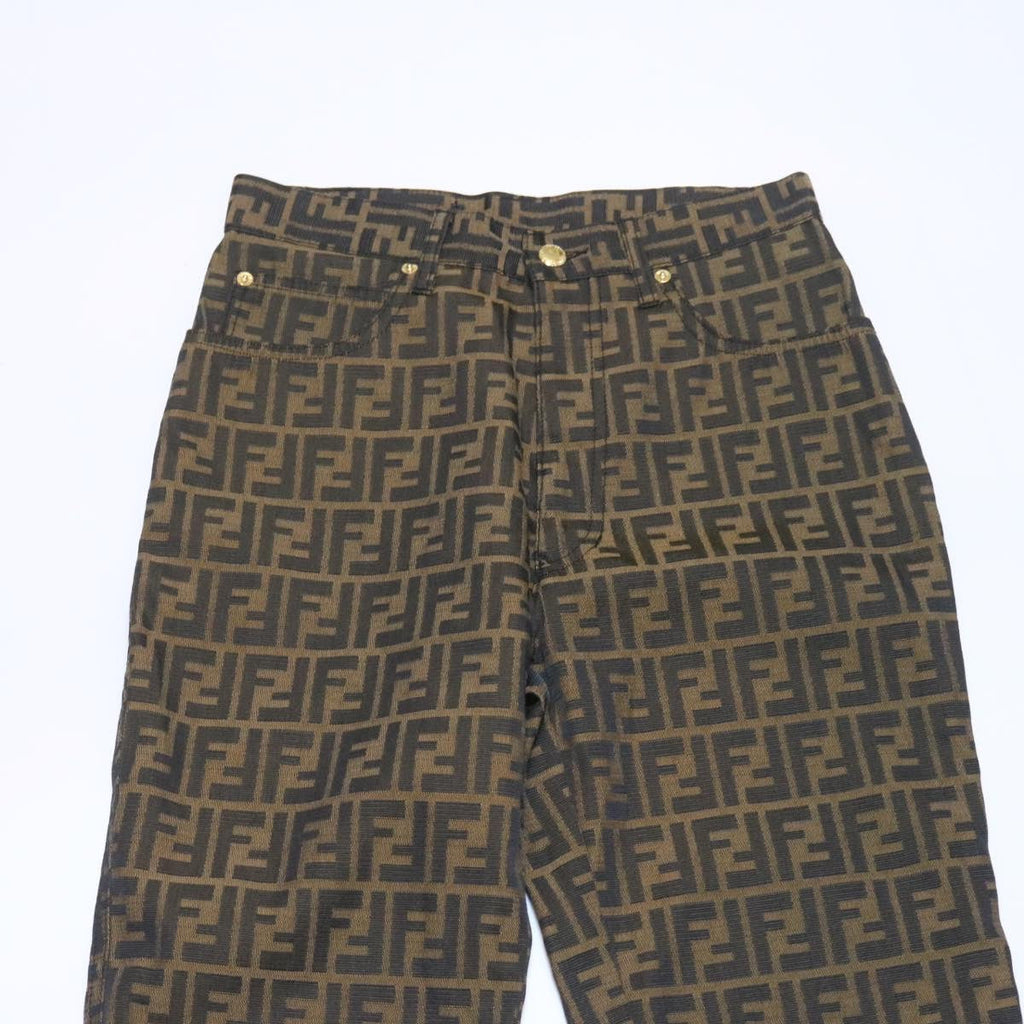 FENDI Zucca Canvas Pants Brown Black am225b