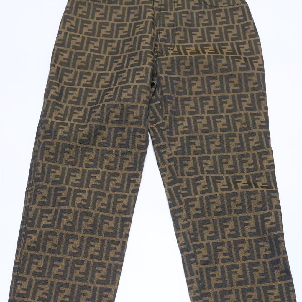 FENDI Zucca Canvas Pants Brown Black am225b