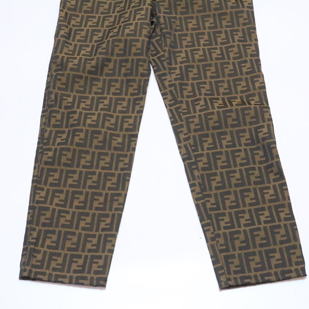 FENDI Zucca Canvas Pants Brown Black am225b