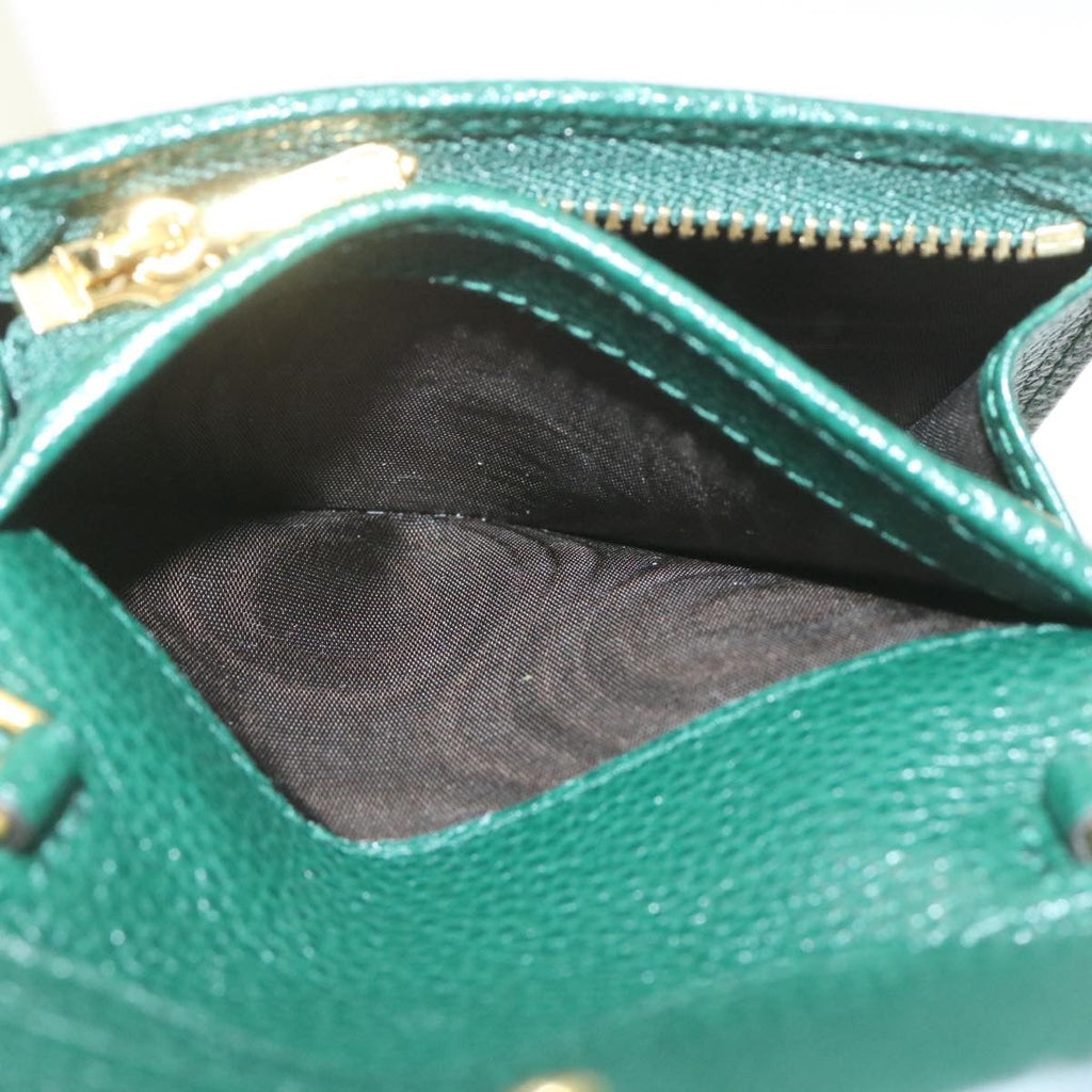 GUCCI Zumi Long Wallet Leather Green am272b