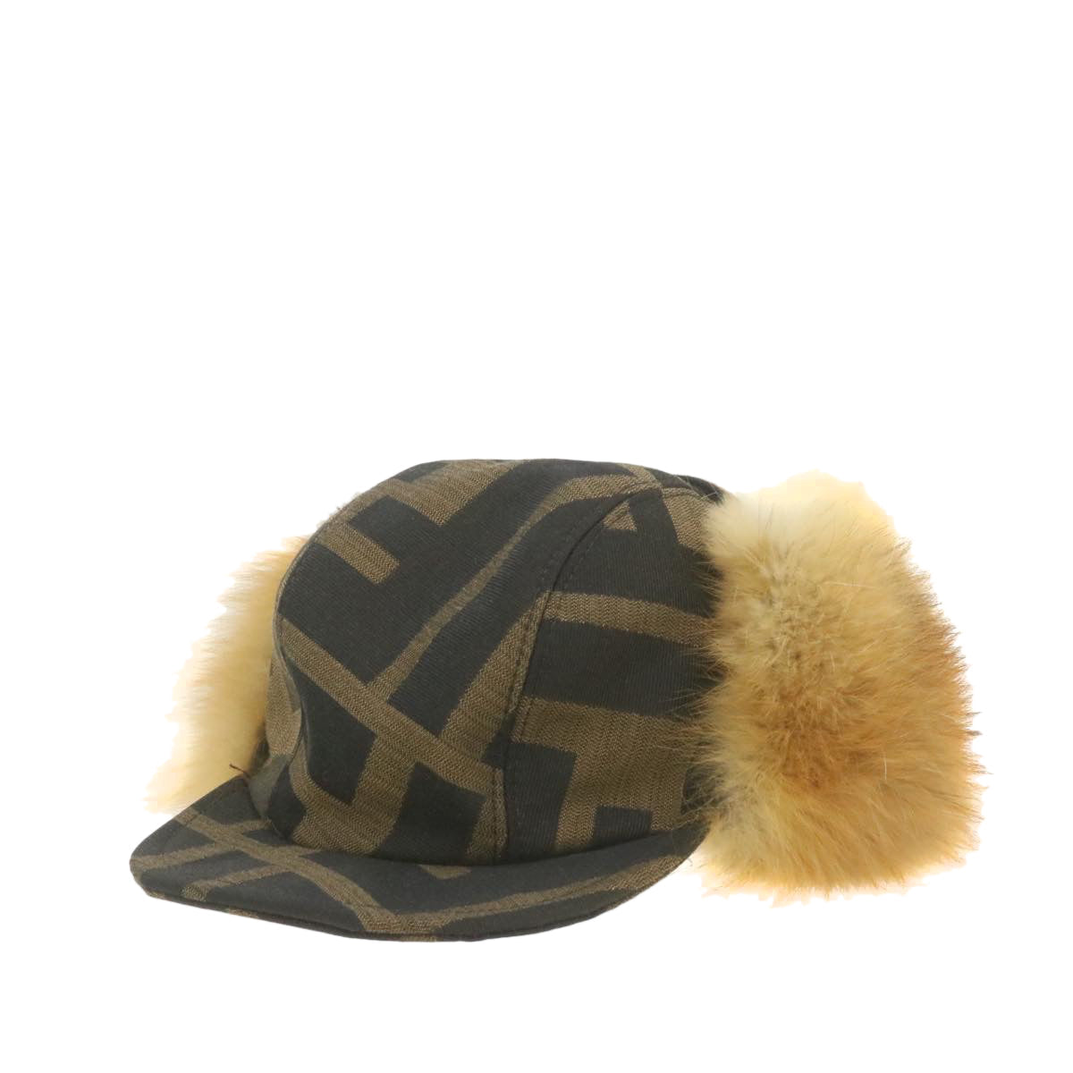 FENDI Zucca Canvas Cap Brown Black am324b