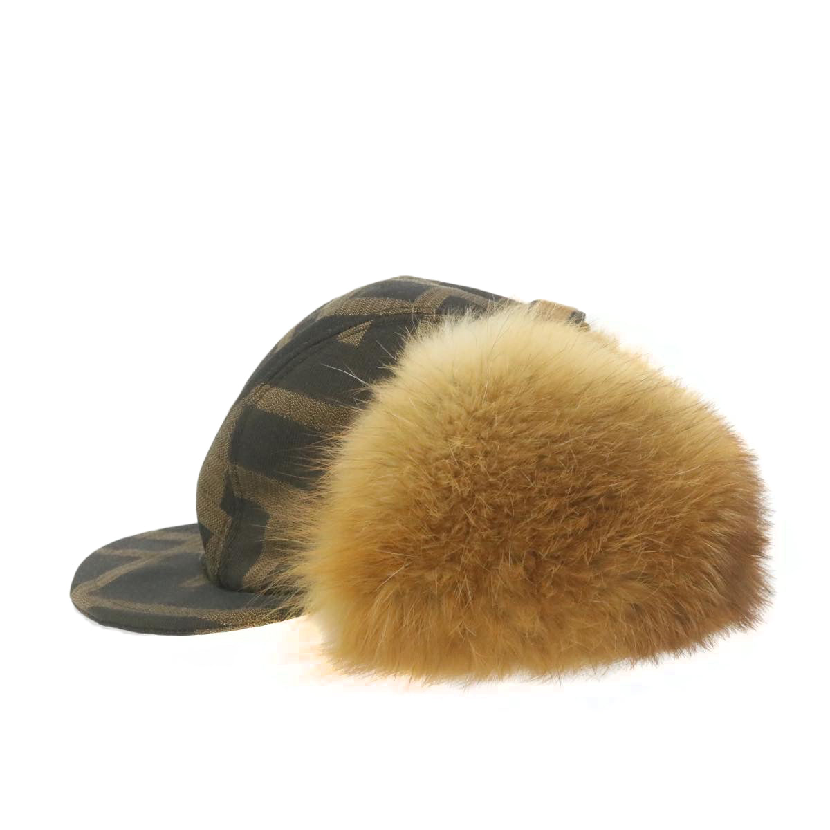FENDI Zucca Canvas Cap Brown Black am324b