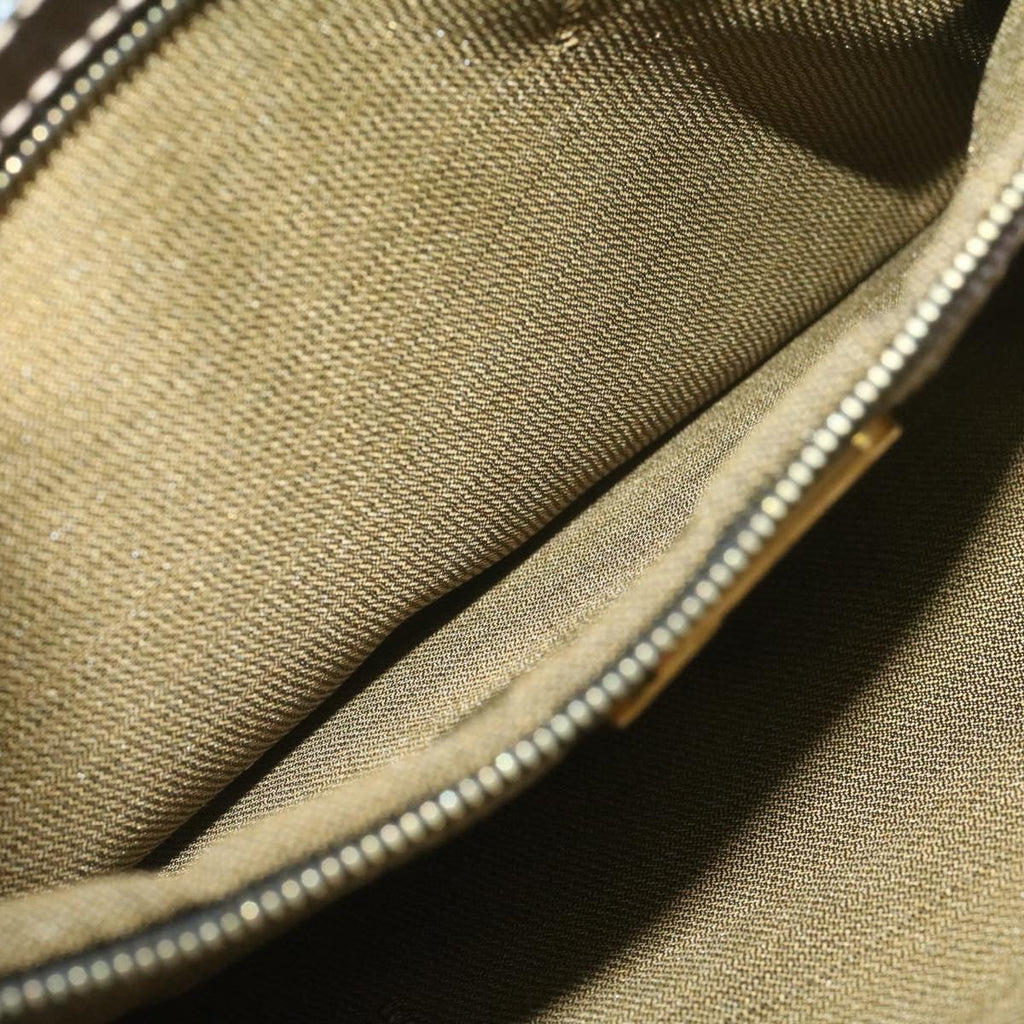 FENDI Zucca Canvas Hand Bag Brown Black am332b