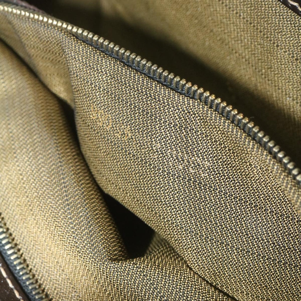 FENDI Zucca Canvas Hand Bag Brown Black am332b
