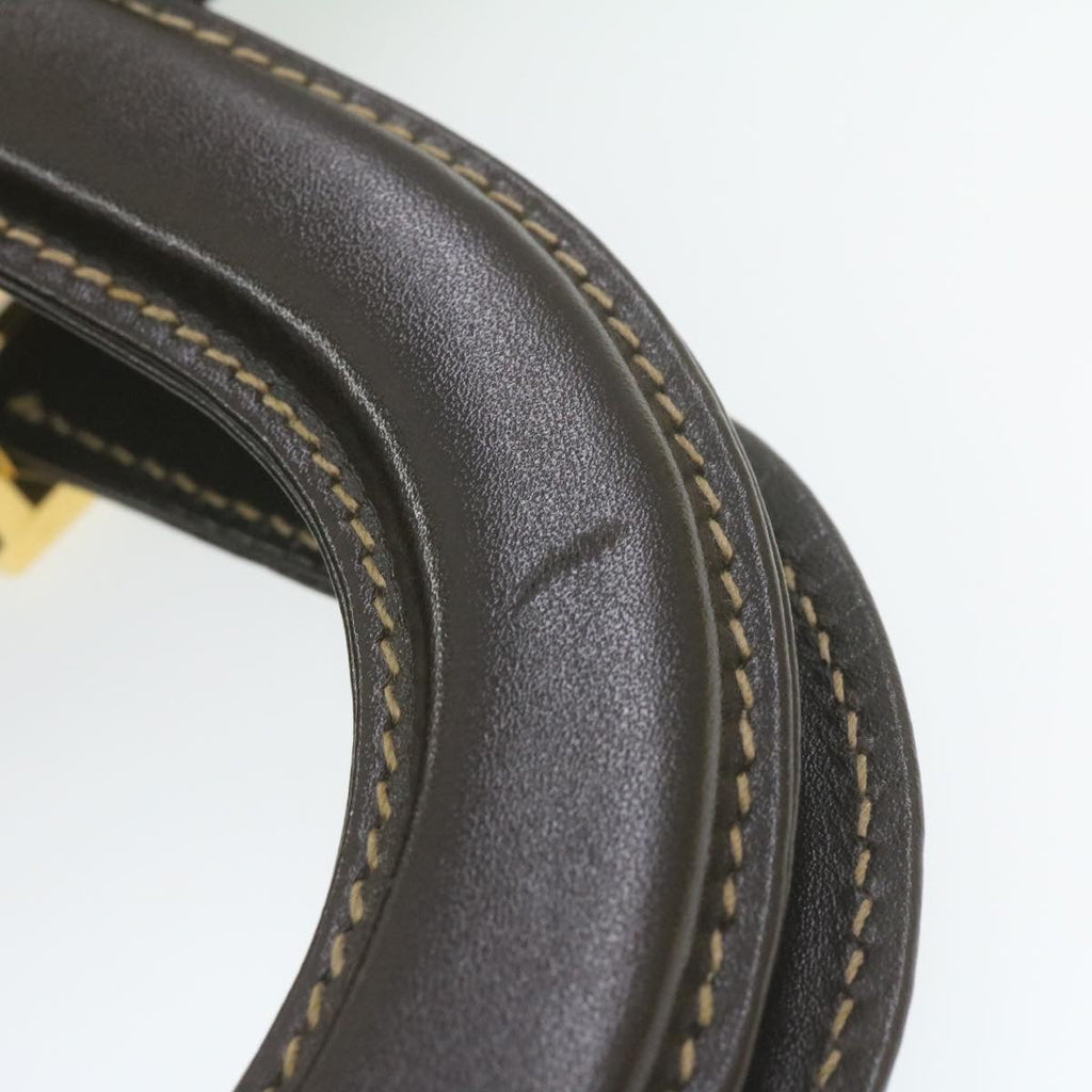FENDI Zucca Canvas Hand Bag Brown Black am332b