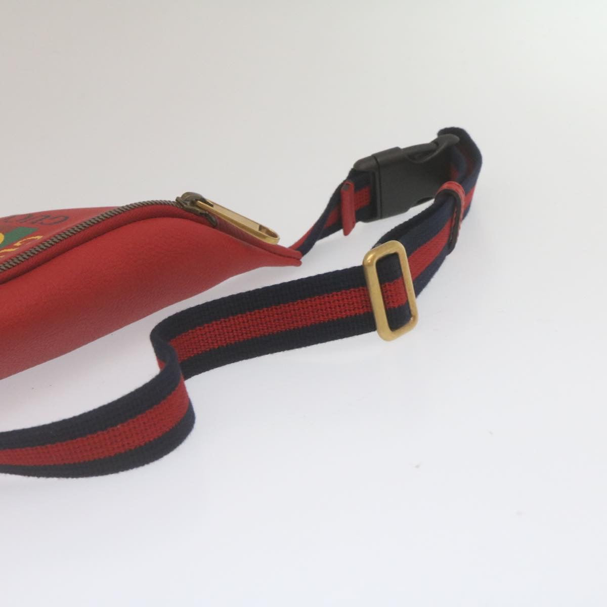 GUCCI Sherry Line Waist Bag Leather Red am462b