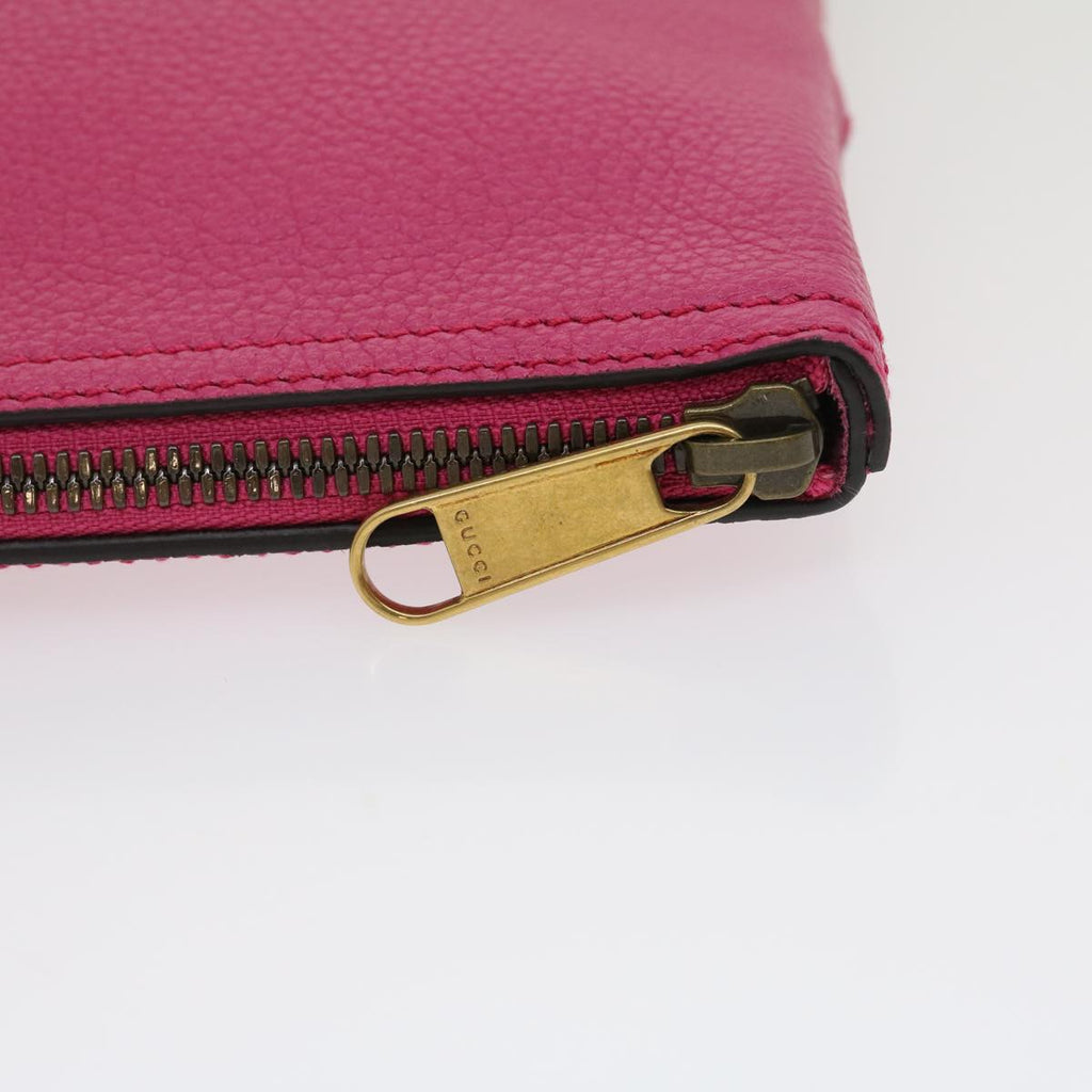 GUCCI Web Sherry Line Soho Clutch Bag Leather Pink am481b