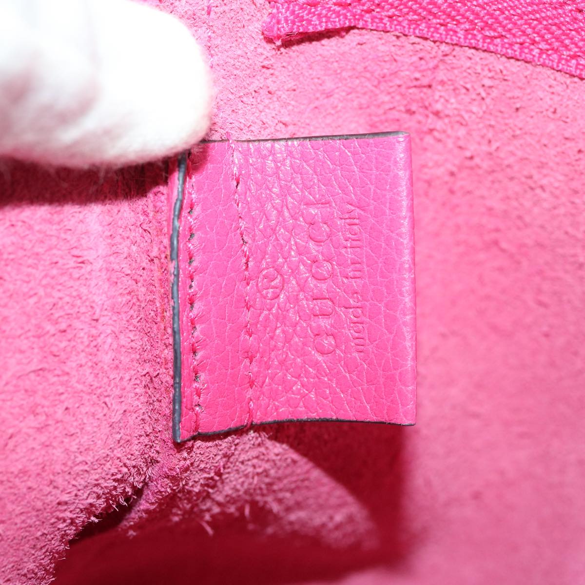 GUCCI Web Sherry Line Soho Clutch Bag Leather Pink am481b