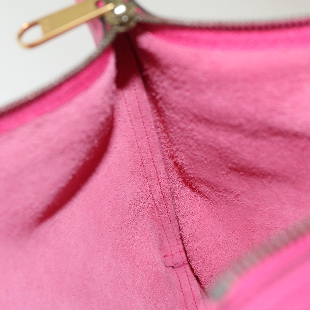 GUCCI Web Sherry Line Soho Clutch Bag Leather Pink am481b