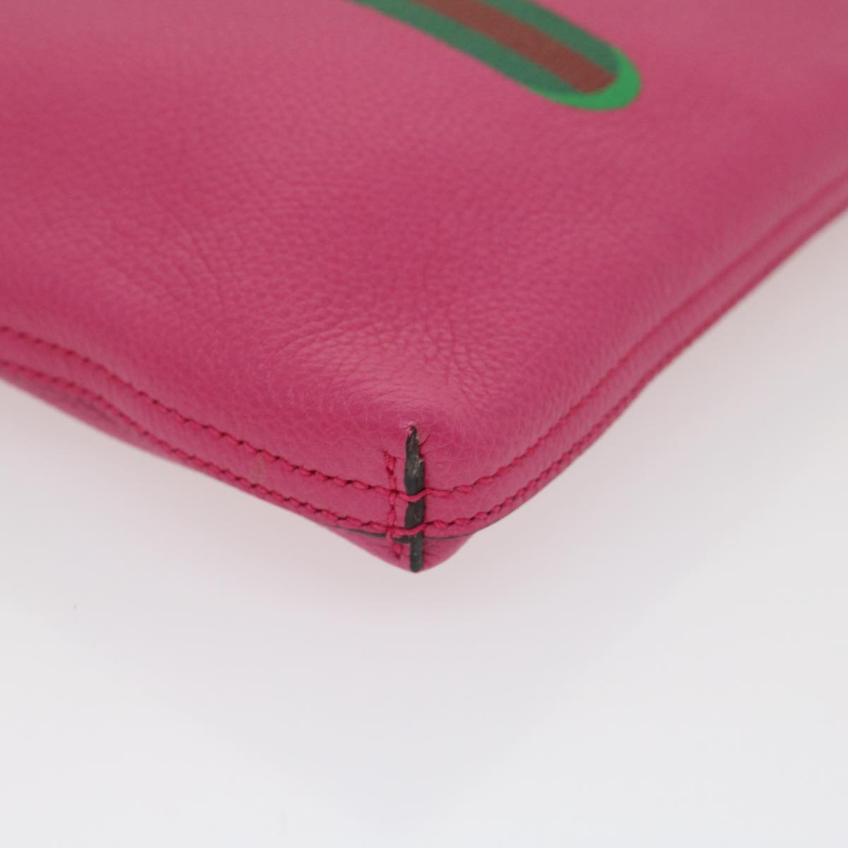 GUCCI Web Sherry Line Soho Clutch Bag Leather Pink am481b