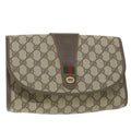 GUCCI GG Supreme Web Sherry Line Clutch Bag Red Beige 156 01 030 bs10106