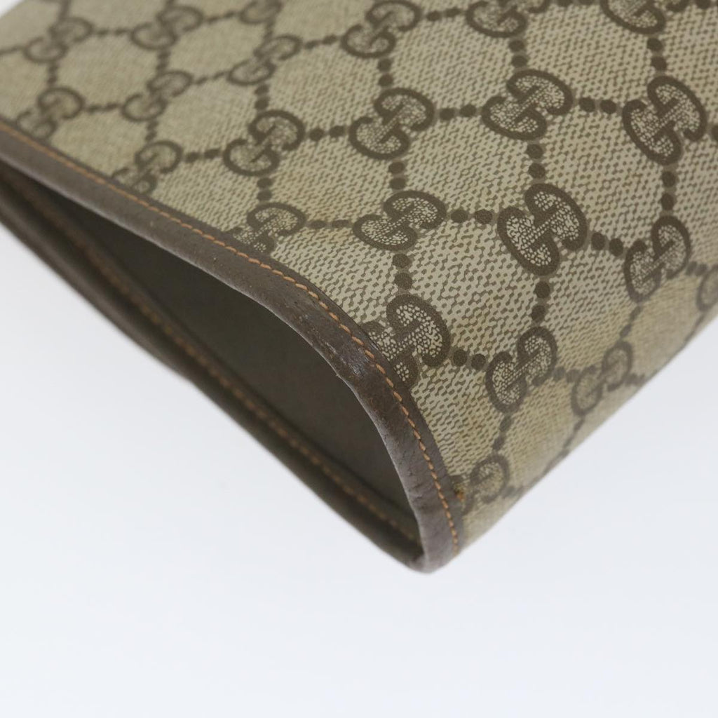 GUCCI GG Supreme Web Sherry Line Clutch Bag Red Beige 156 01 030 bs10106