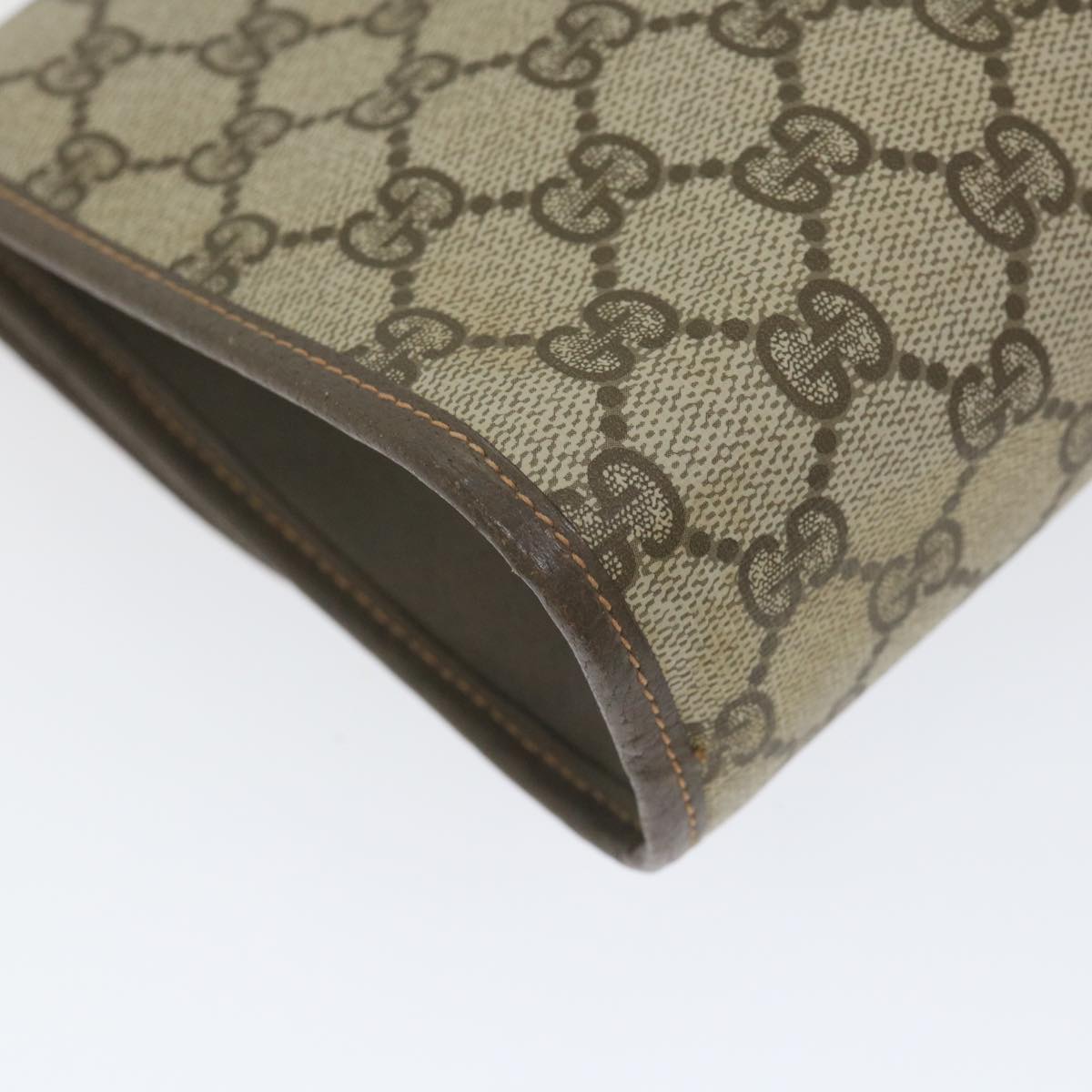 GUCCI GG Supreme Web Sherry Line Clutch Bag Red Beige 156 01 030 bs10106