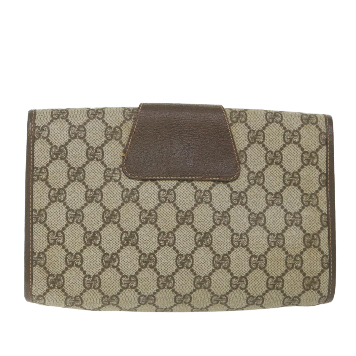 GUCCI GG Supreme Web Sherry Line Clutch Bag Red Beige 156 01 030 bs10106