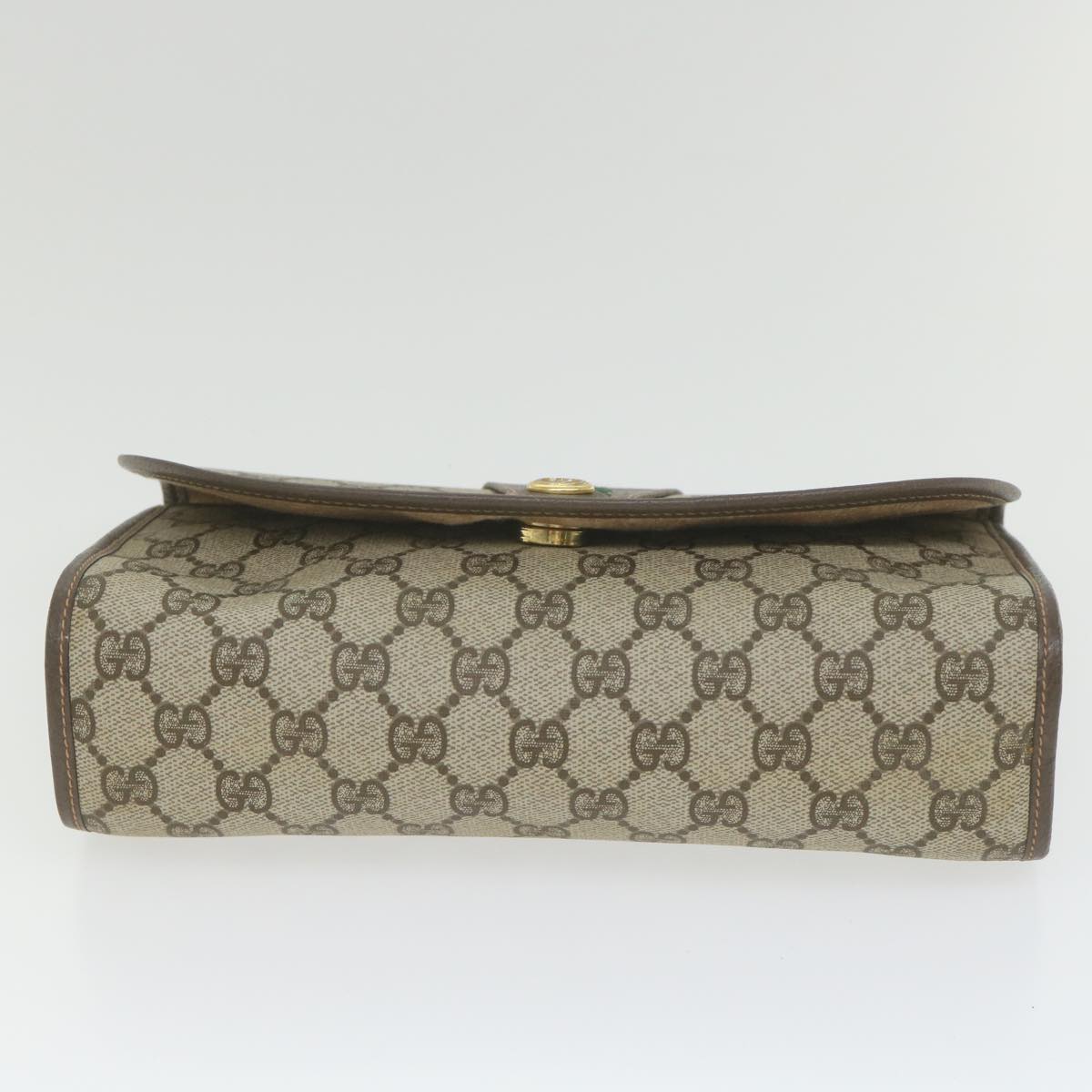 GUCCI GG Supreme Web Sherry Line Clutch Bag Red Beige 156 01 030 bs10106