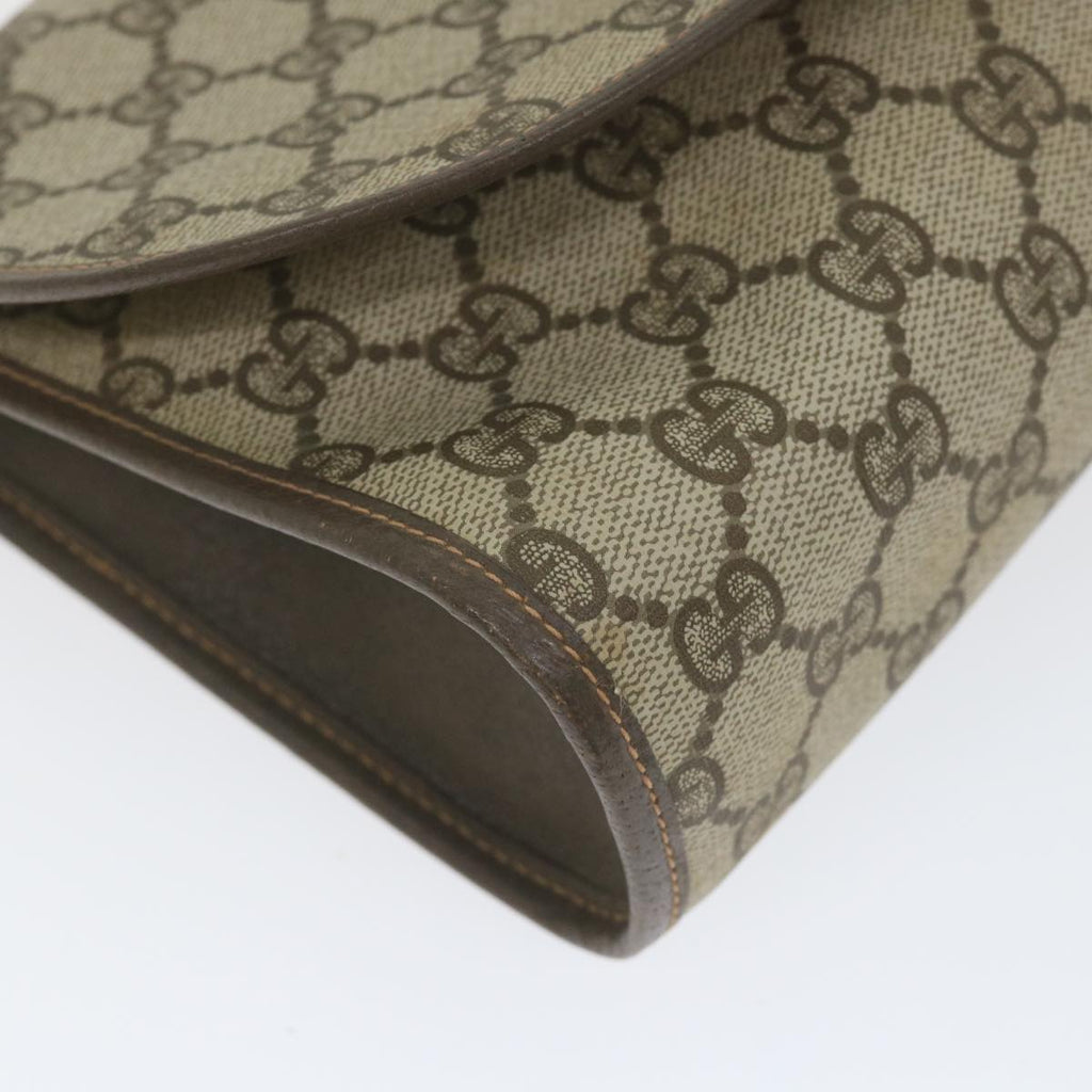 GUCCI GG Supreme Web Sherry Line Clutch Bag Red Beige 156 01 030 bs10106