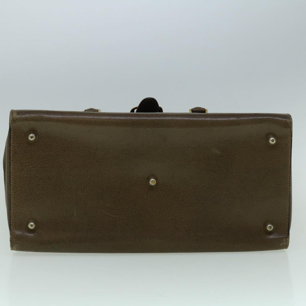 GUCCI Web Sherry Line Shoulder Bag Leather Brown Red Green bs10171