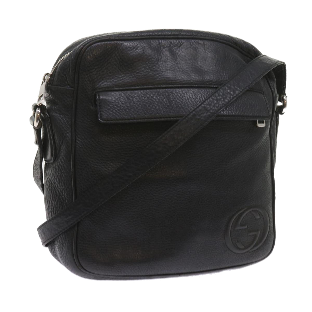 GUCCI Shoulder Bag Leather Black 337084 bs10188
