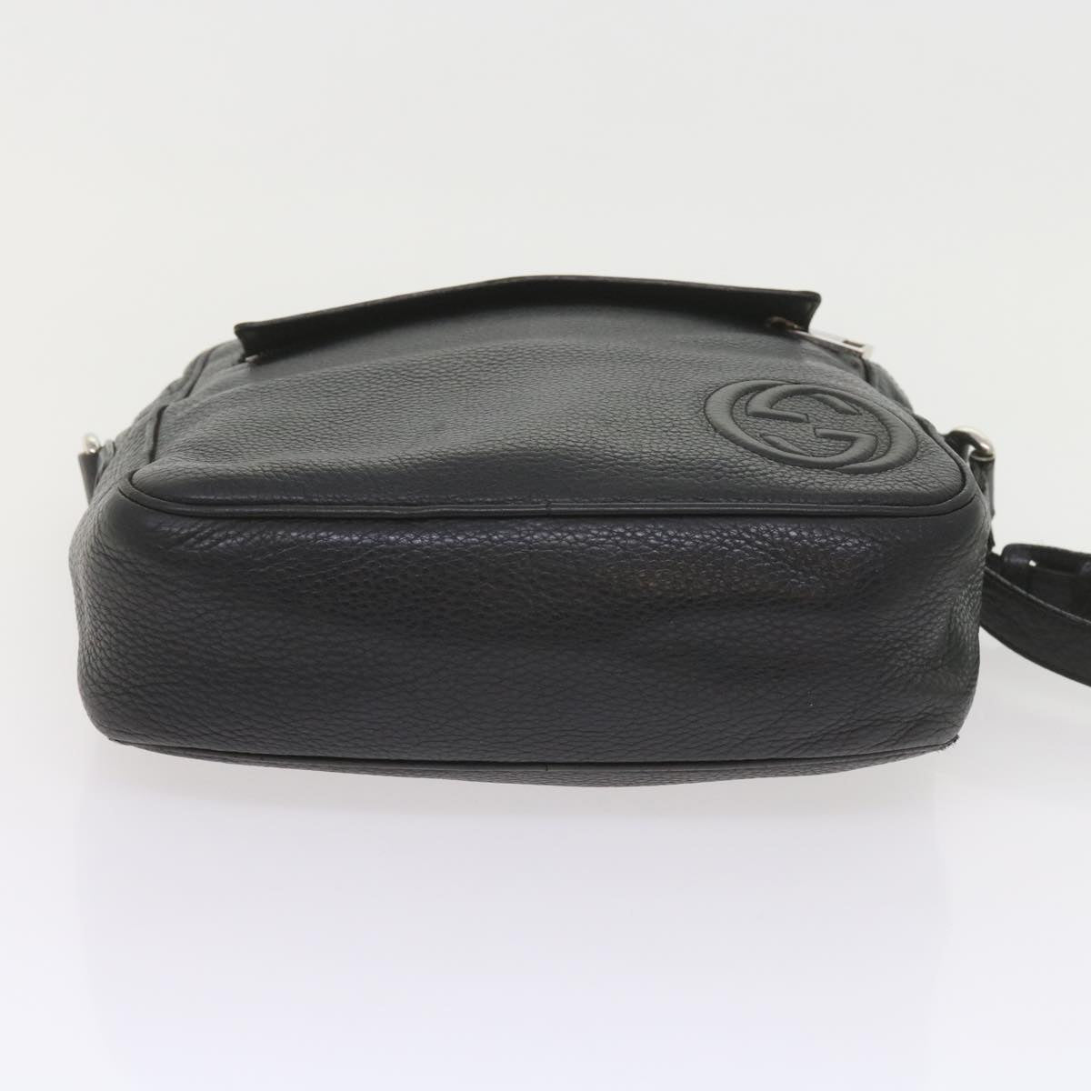GUCCI Shoulder Bag Leather Black 337084 bs10188