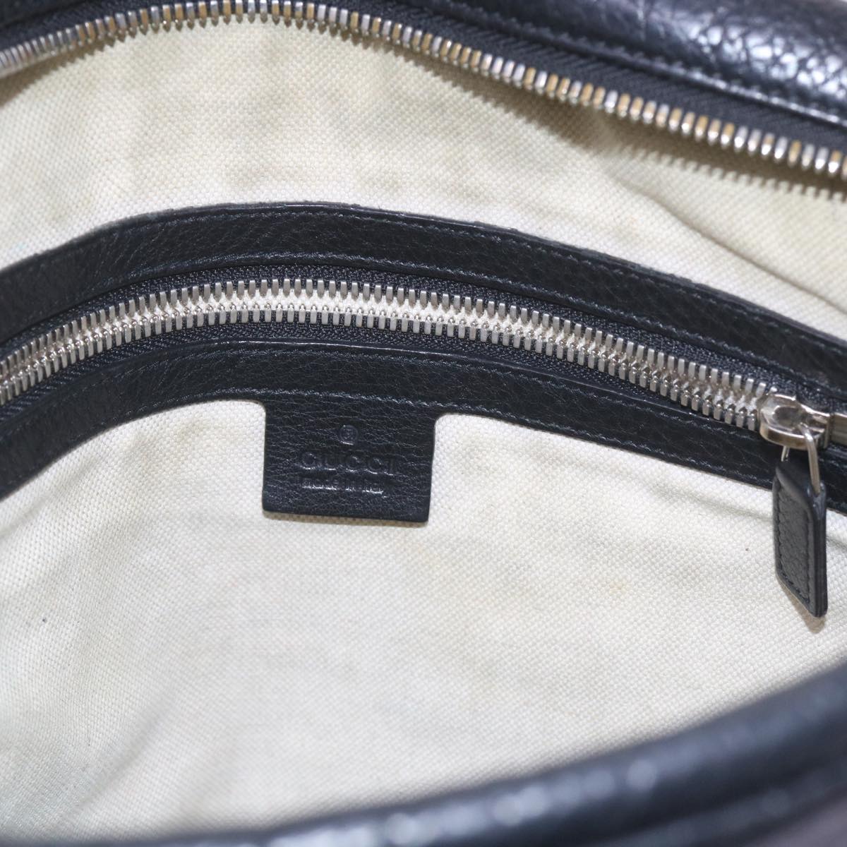 GUCCI Shoulder Bag Leather Black 337084 bs10188