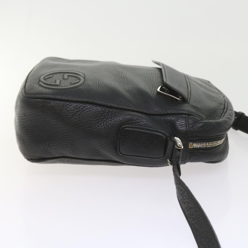 GUCCI Shoulder Bag Leather Black 337084 bs10188