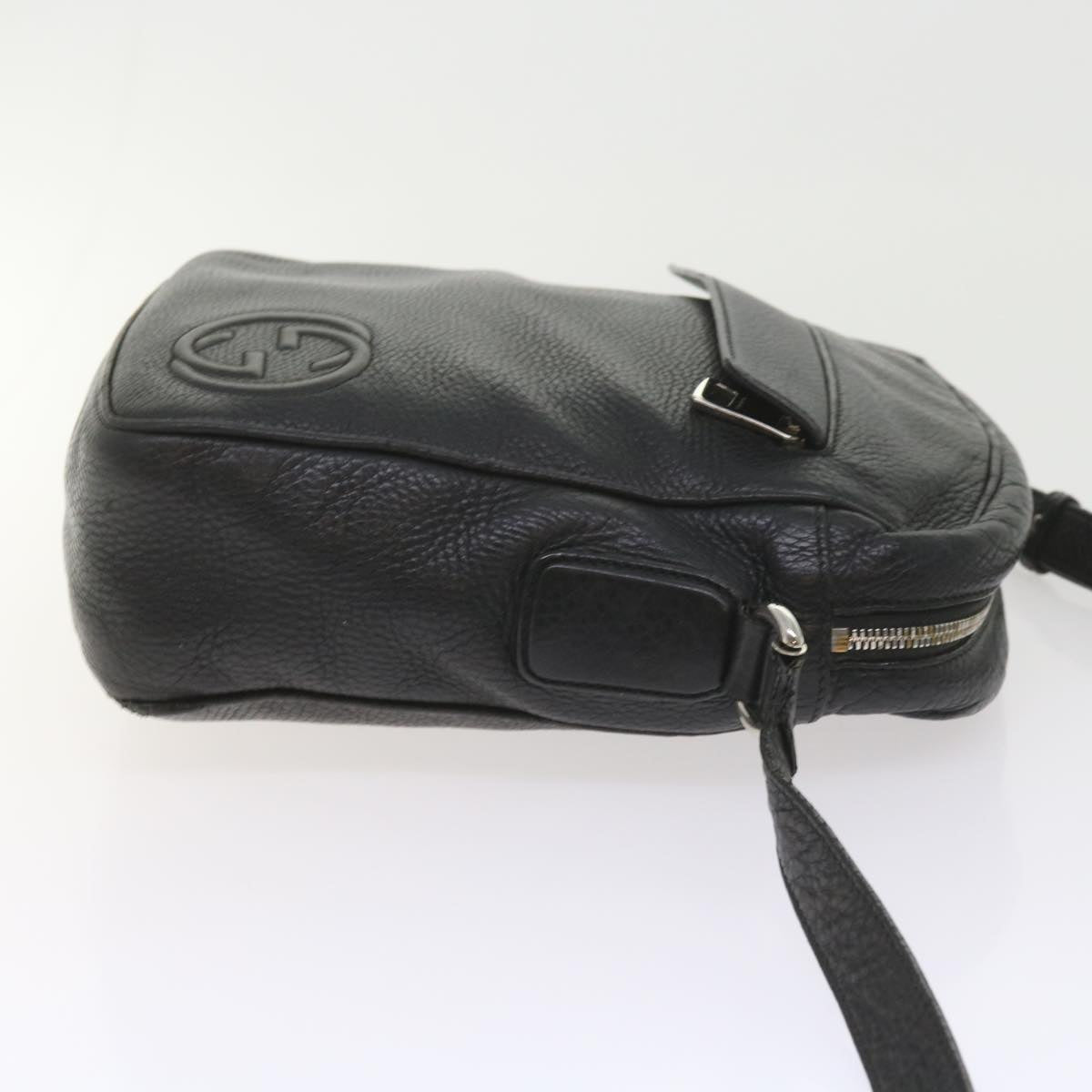 GUCCI Shoulder Bag Leather Black 337084 bs10188