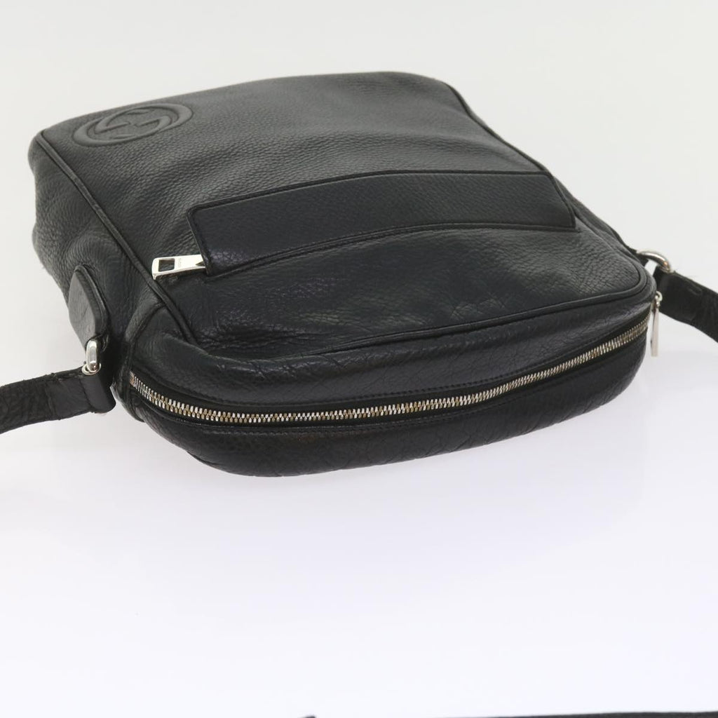 GUCCI Shoulder Bag Leather Black 337084 bs10188